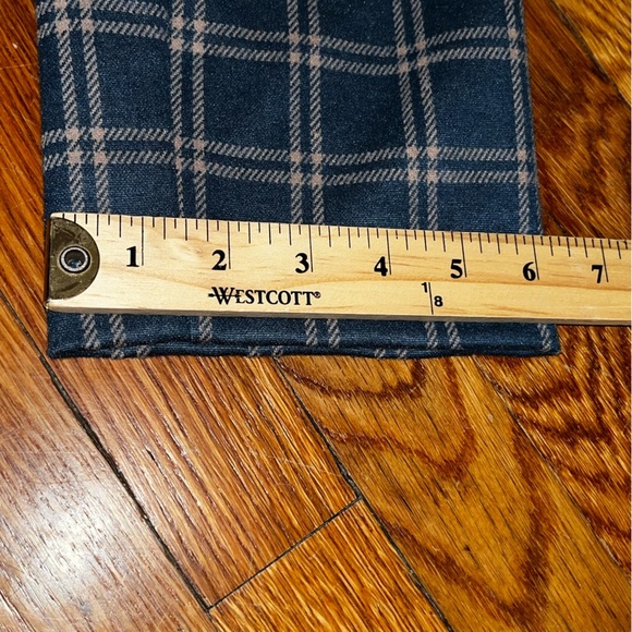 Ann Taylor plaid ankle pull on pants size medium blue tan preppy academia - Picture 8 of 10